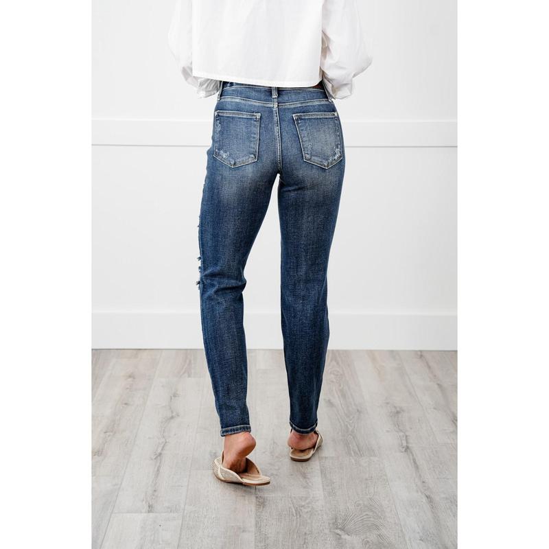 Distressed Mid Rise Jeans